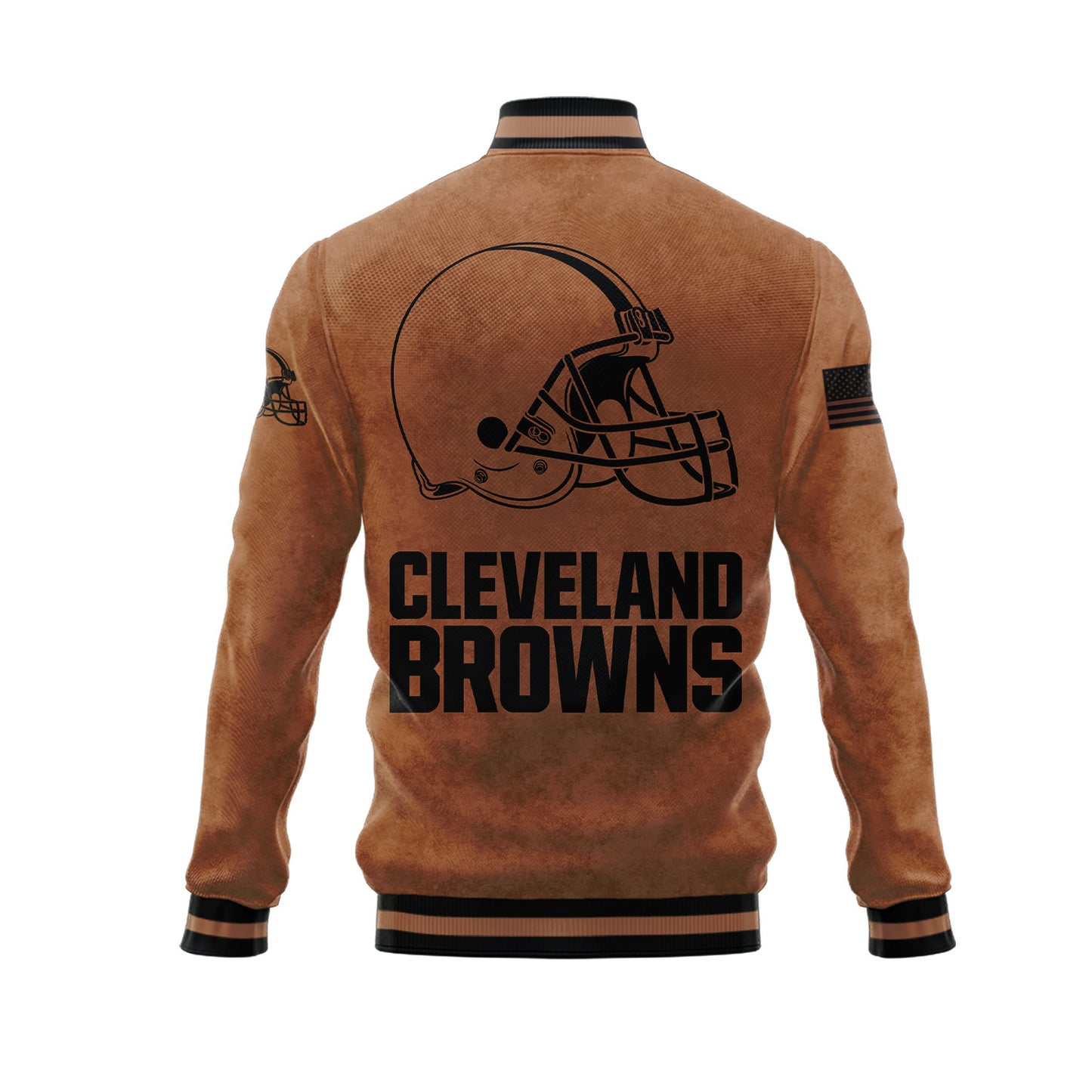 Cleveland Browns 2023 Salute To Service Club Baseball Jacket Varsity Jacket - Brown - All-Over-Printed Jacket
