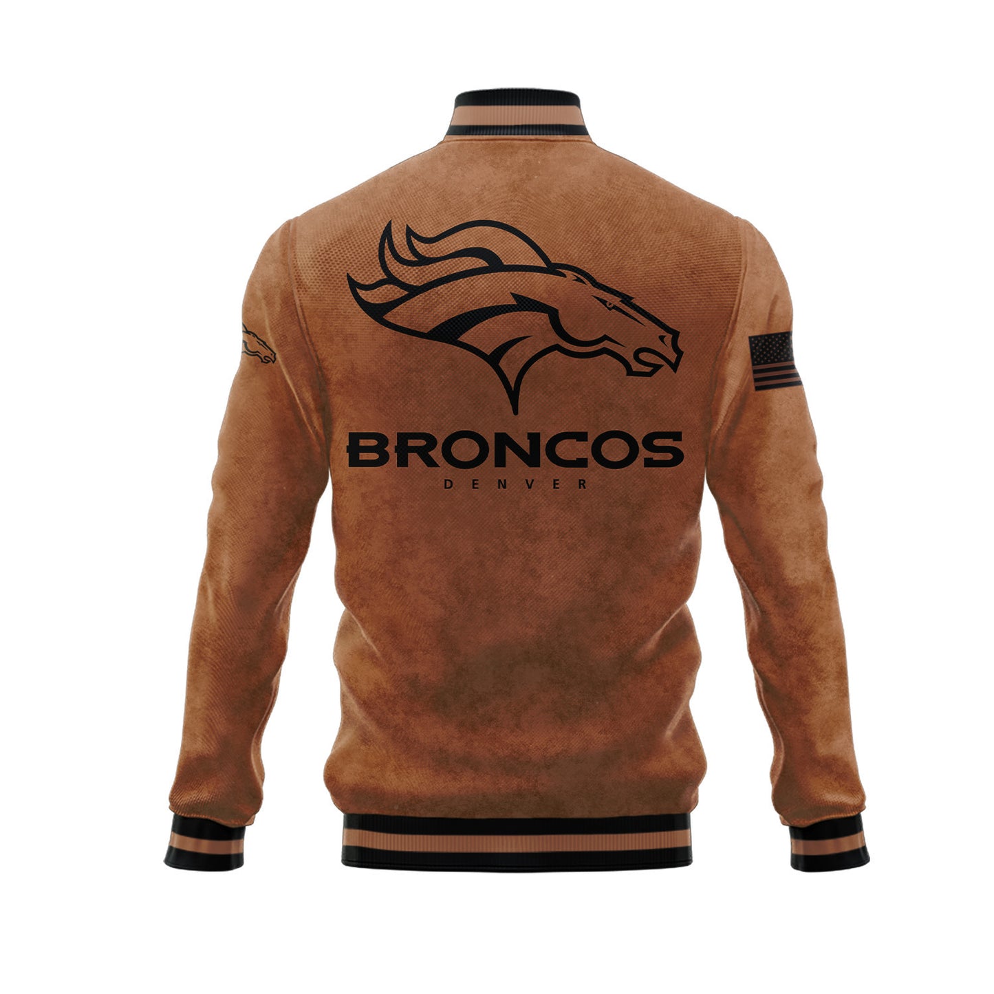 Denver Broncos 2023 Salute To Service Club Baseball Jacket Varsity Jacket - Brown - All-Over-Printed Jacket