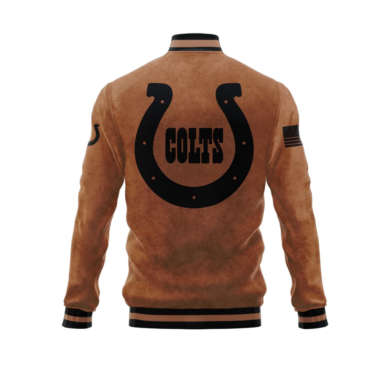 Indianapolis Colts 2023 Salute To Service Club Baseball Jacket Varsity Jacket - Brown - All-Over-Printed Jacket