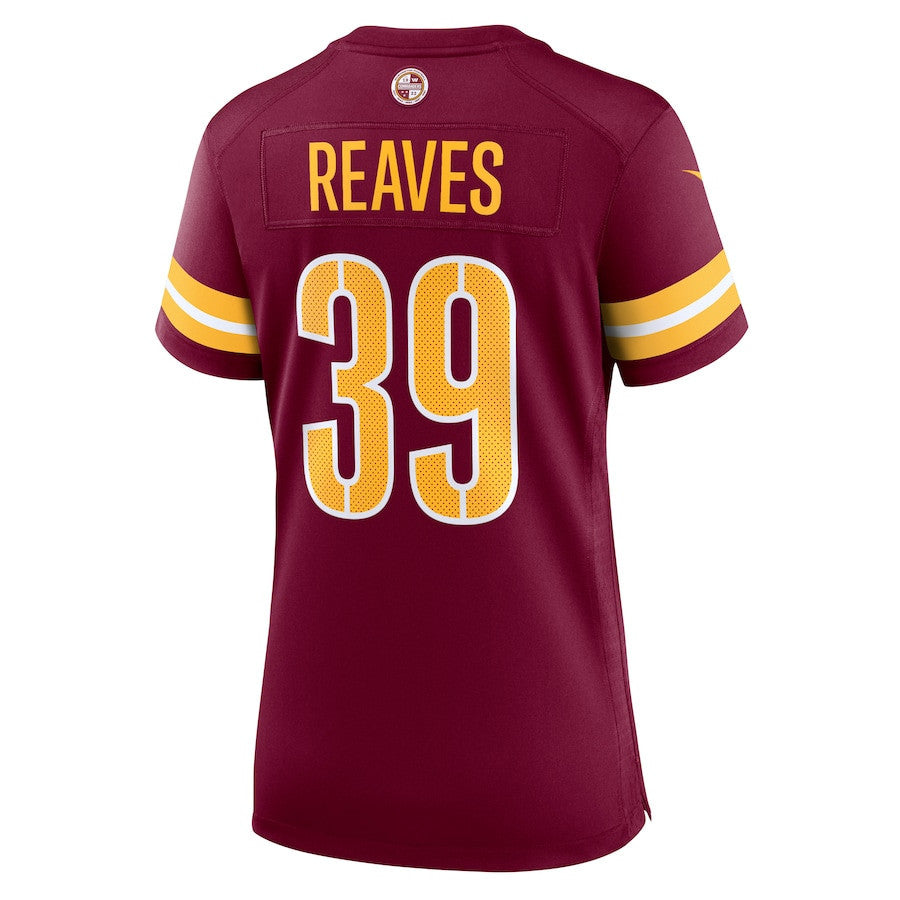 Jeremy Reaves 39 Washington Commanders Women Game Jersey - Burgundy