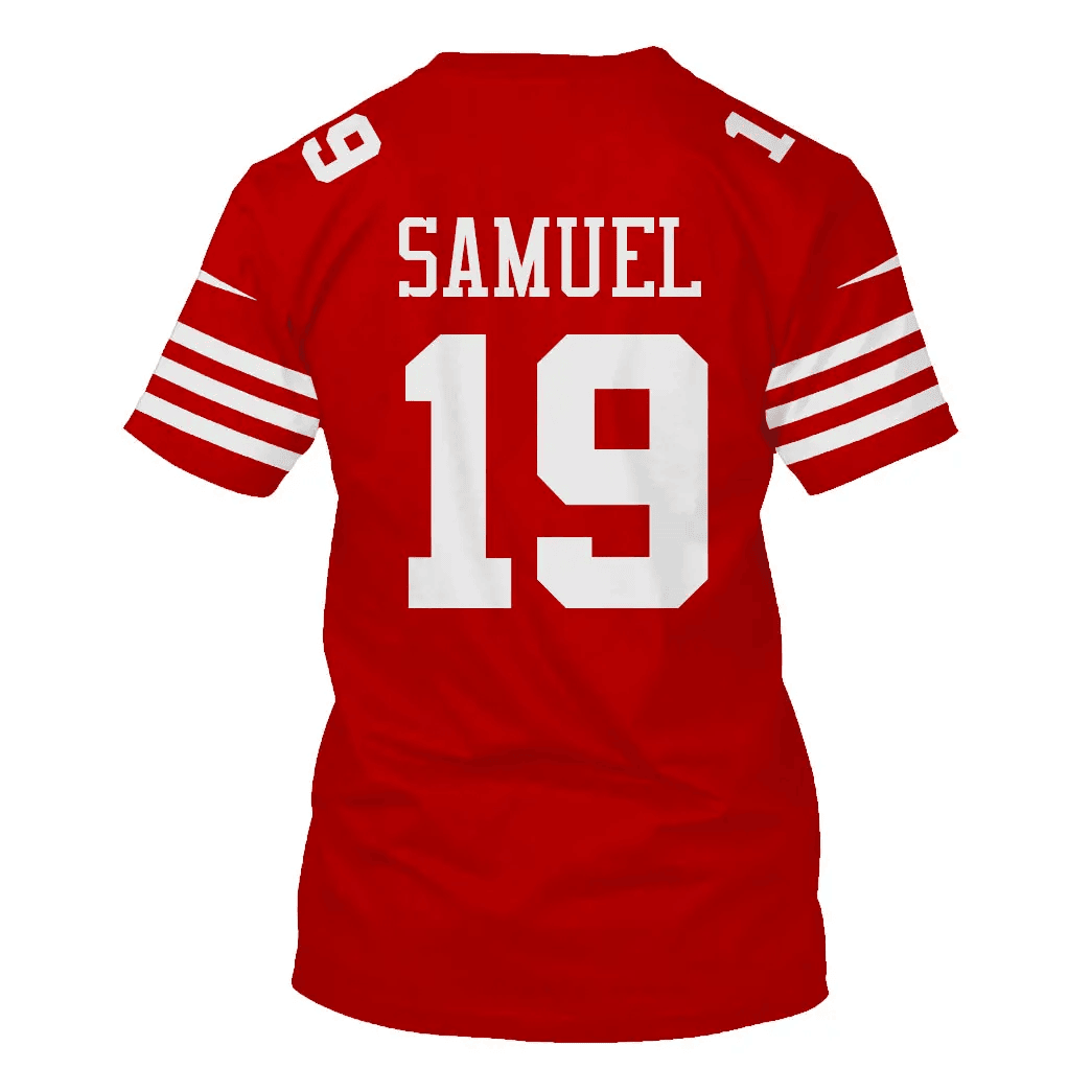 Deebo Samuel 19 San Francisco 49ers All Over Print T-shirt - Scarlet