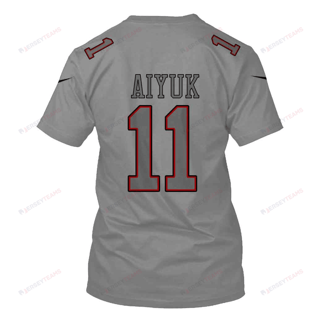 Brandon Aiyuk 11 San Francisco 49ers Super Bowl LVIII All Over Print T-shirt - Gray