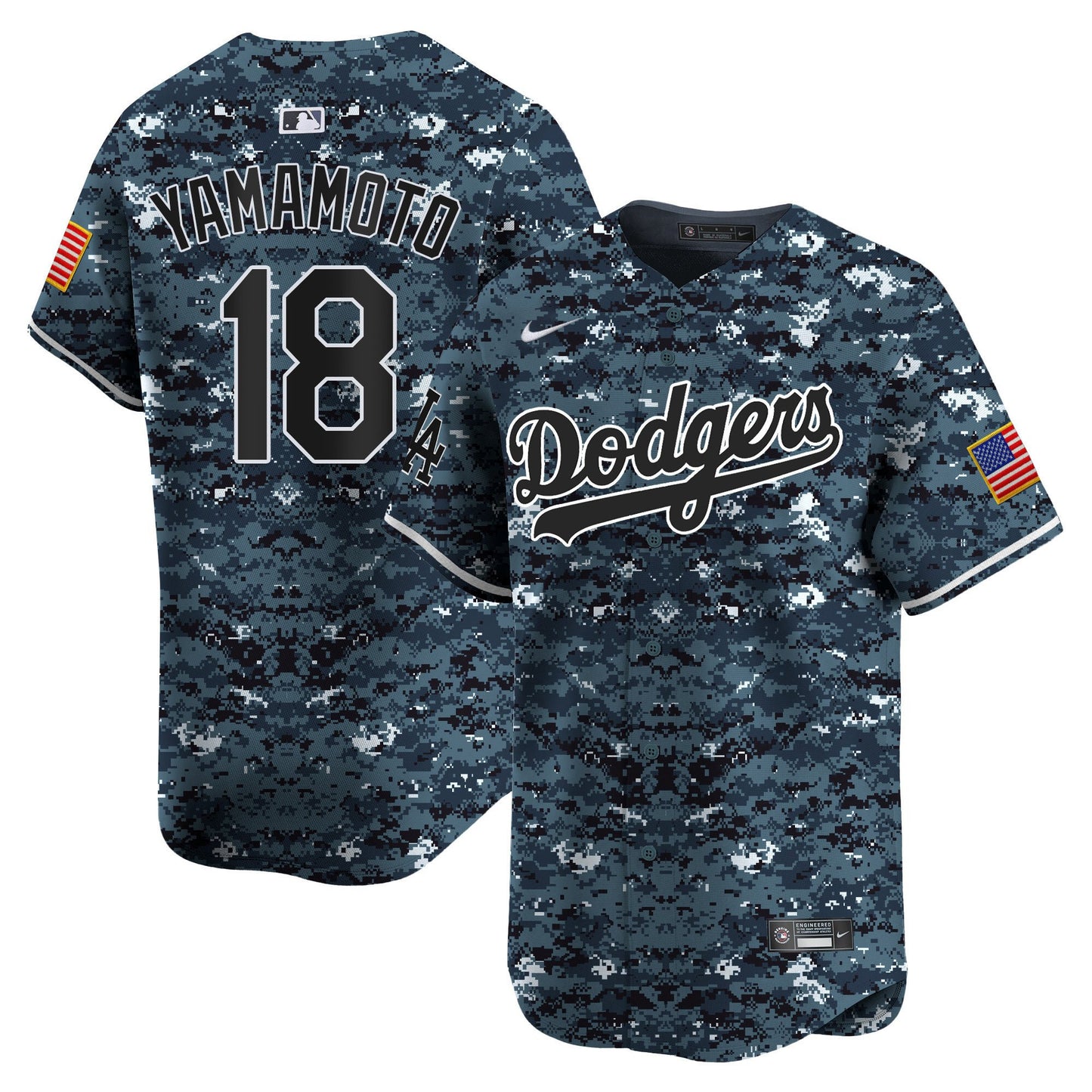 Yoshinobu Yamamoto 18 Los Angeles Dodgers USMC Alternate Limited Men Jersey - Navy