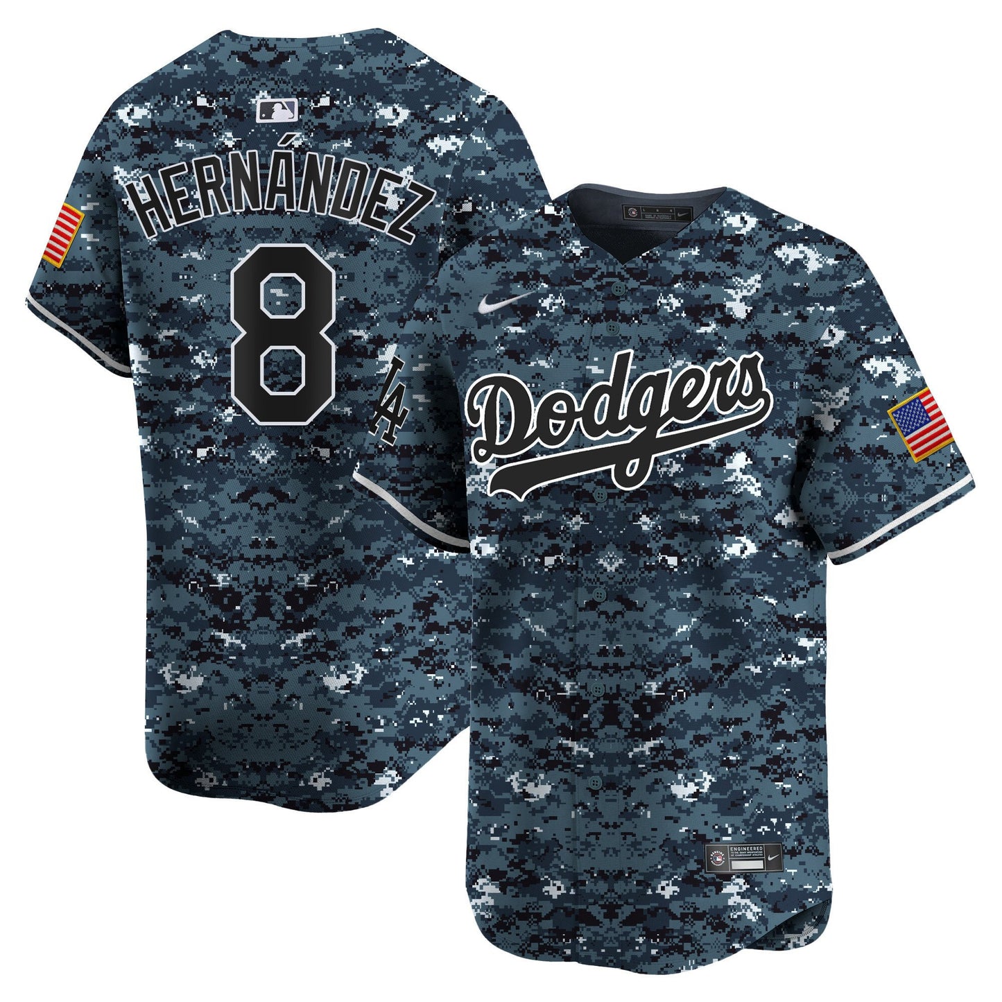 Kike Hernandez 8 Los Angeles Dodgers USMC Alternate Limited Men Jersey - Navy