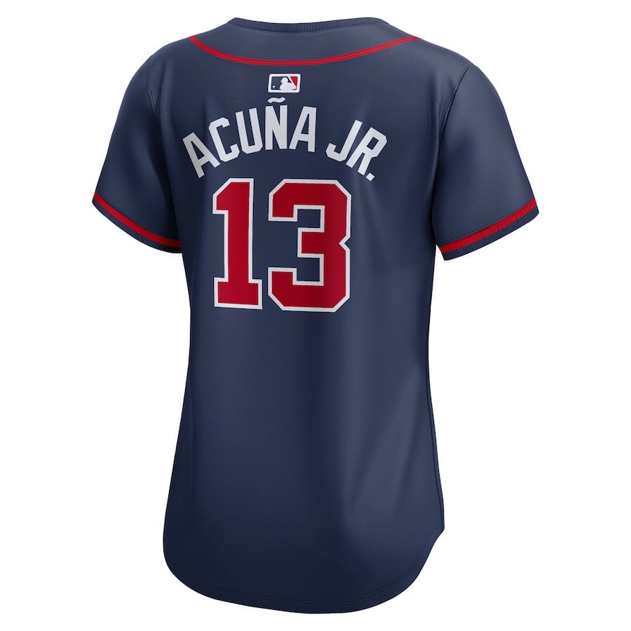 Ronald Acuña Jr. 13 Atlanta Braves Alternate Limited Women Player Jersey – Navy