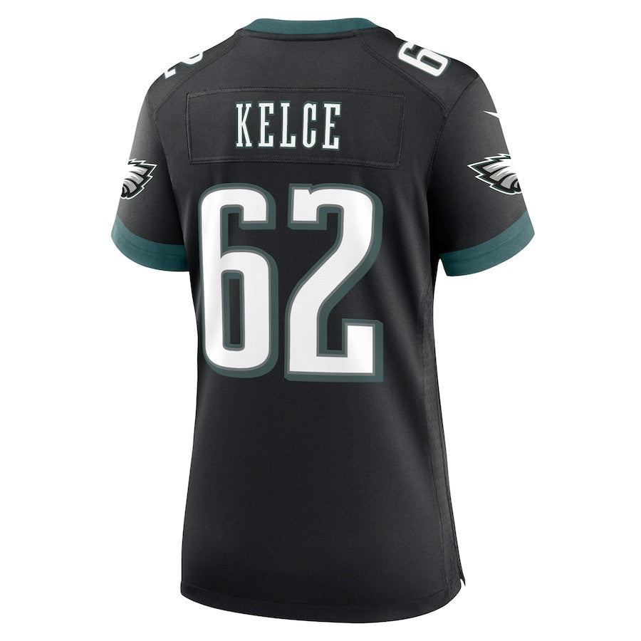 Jason Kelce 62 Philadelphia Eagles Alternate Game Women Jersey - Black