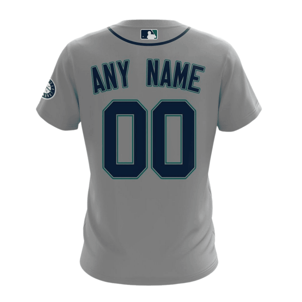 Seattle Mariners 2024/25 Road Kits Custom AOP T-Shirt - Gray