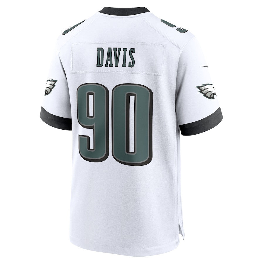 Jordan Davis 90 Philadelphia Eagles White Game Men Jersey - White
