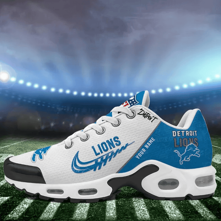 Detroit Lions Custom Name TN Shoes Sneakers For Men And Women - Blue