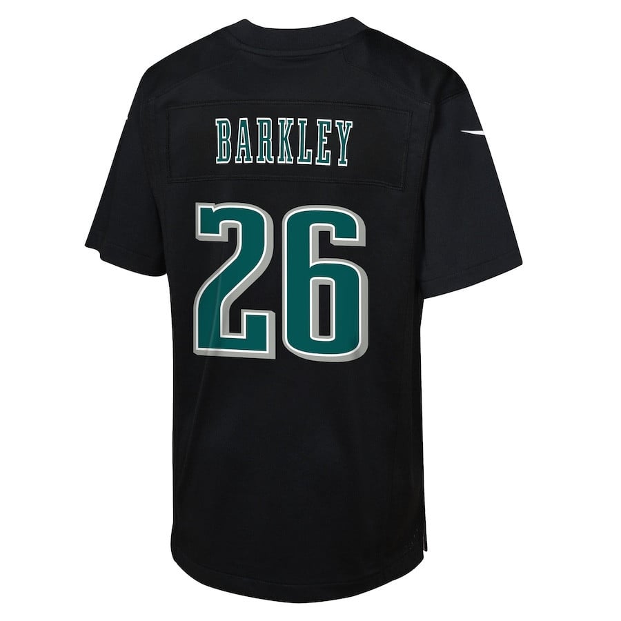 Saquon Barkley 26 Philadelphia Eagles Fashion Game YOUTH Jersey - Carbon Black