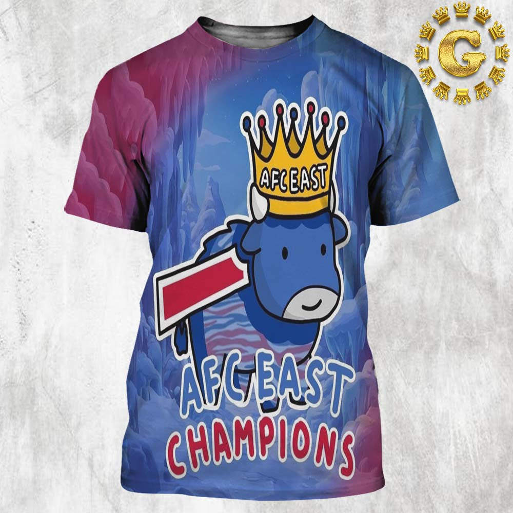 Buffalo Bills AFC East Champions AFC Division Champions Picture All Over Printed T-Shirt - Blue