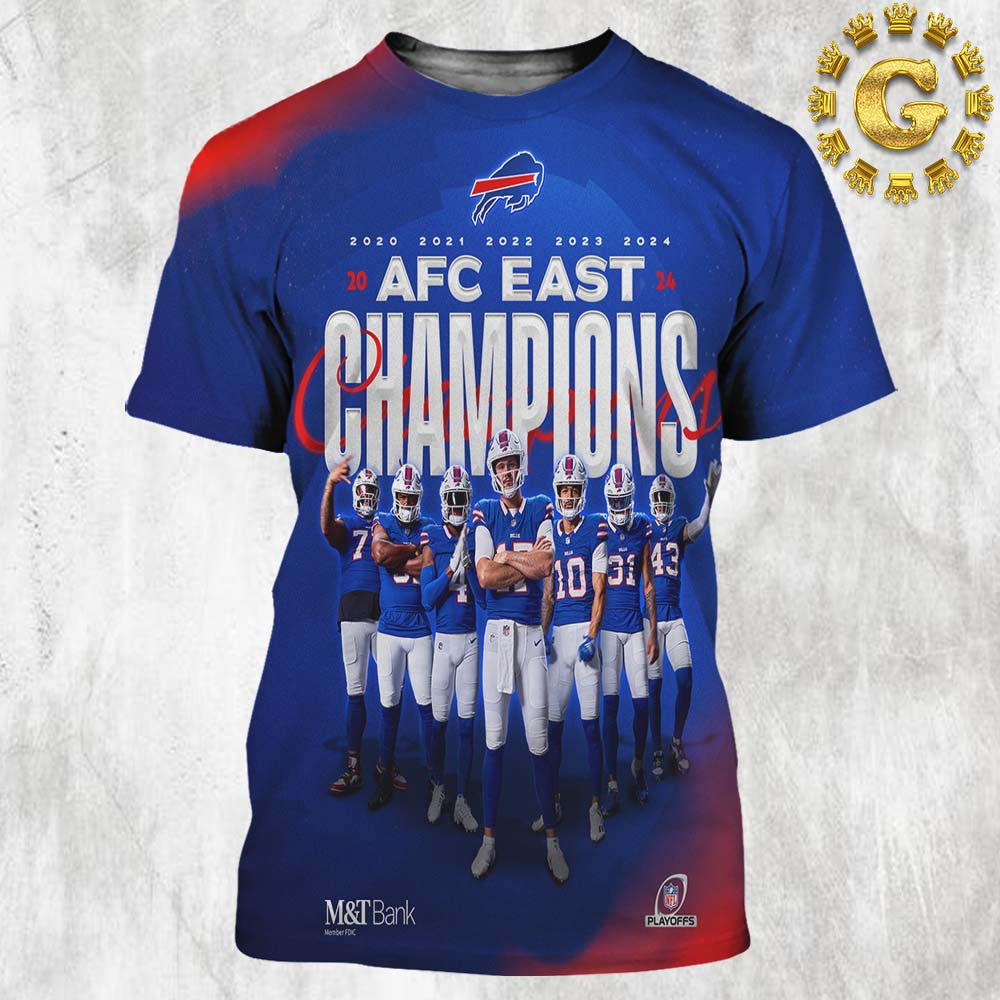 Buffalo Bills Are AFC East Champions 2024 All Over Printed T-Shirt - Blue