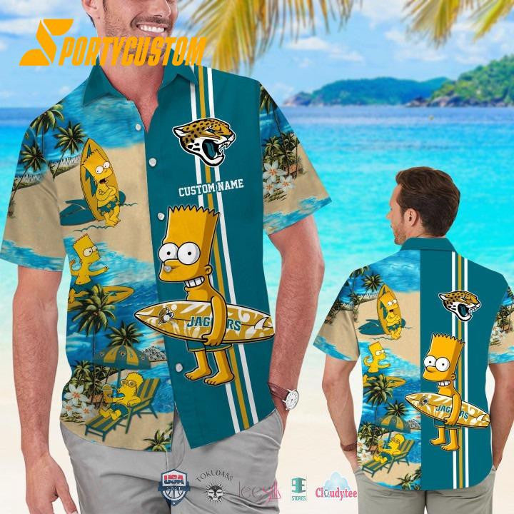 Jacksonville Jaguars x Bart Simpson Custom Name Hawaiian Shirt