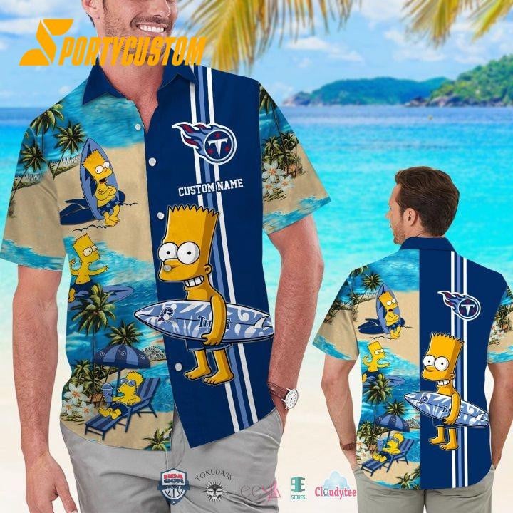 Tennessee Titans x Bart Simpson Custom Name Hawaiian Shirt