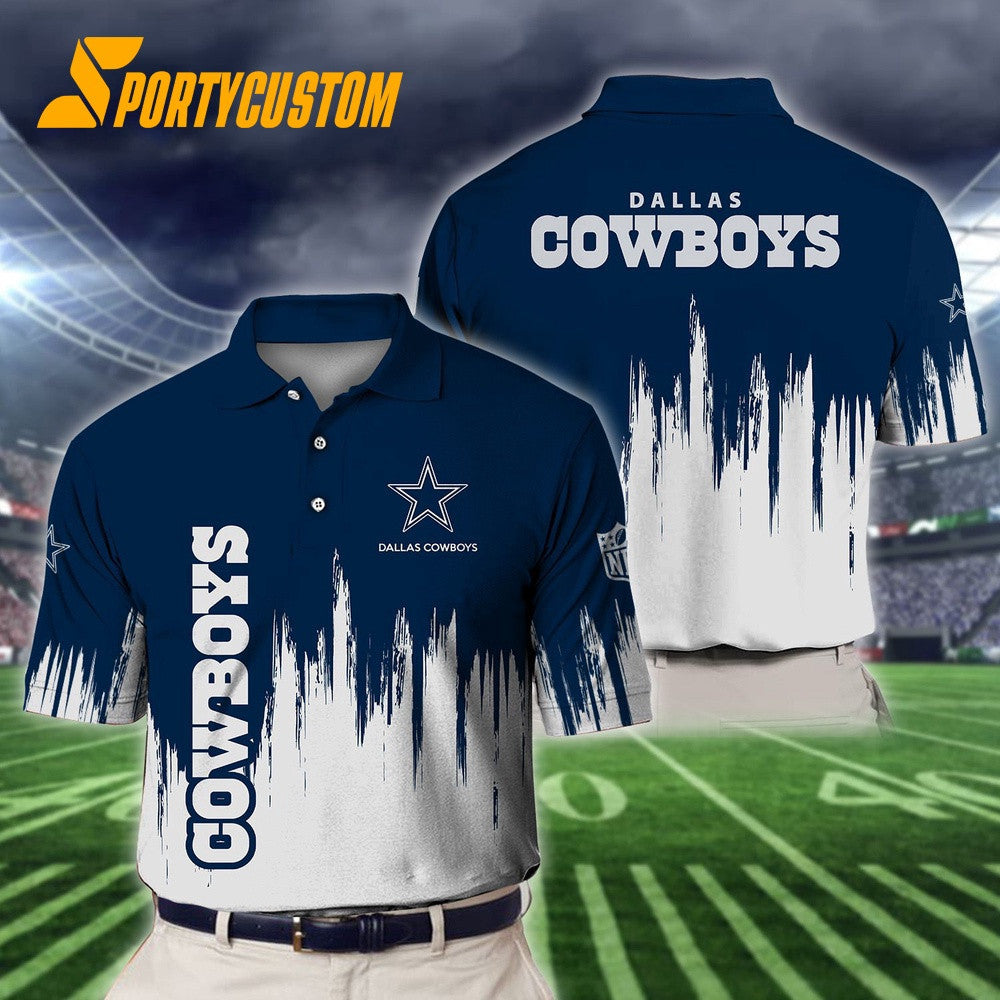 Dallas Cowboys Football Team Logo Design 3D Printed Polo Shirt - Navy