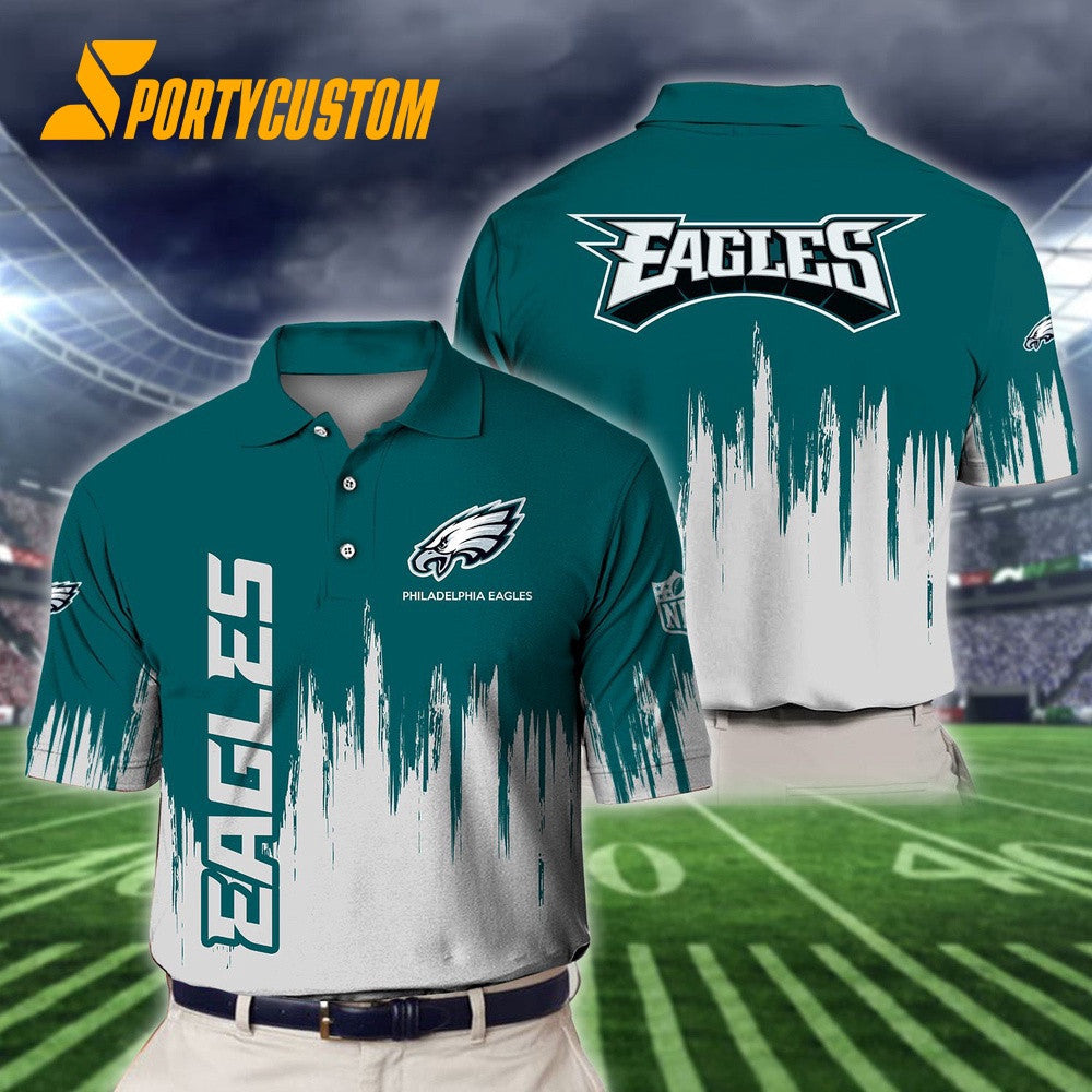 Philadelphia Eagles Football Team Logo Design 3D Printed Polo Shirt - Midnight Green
