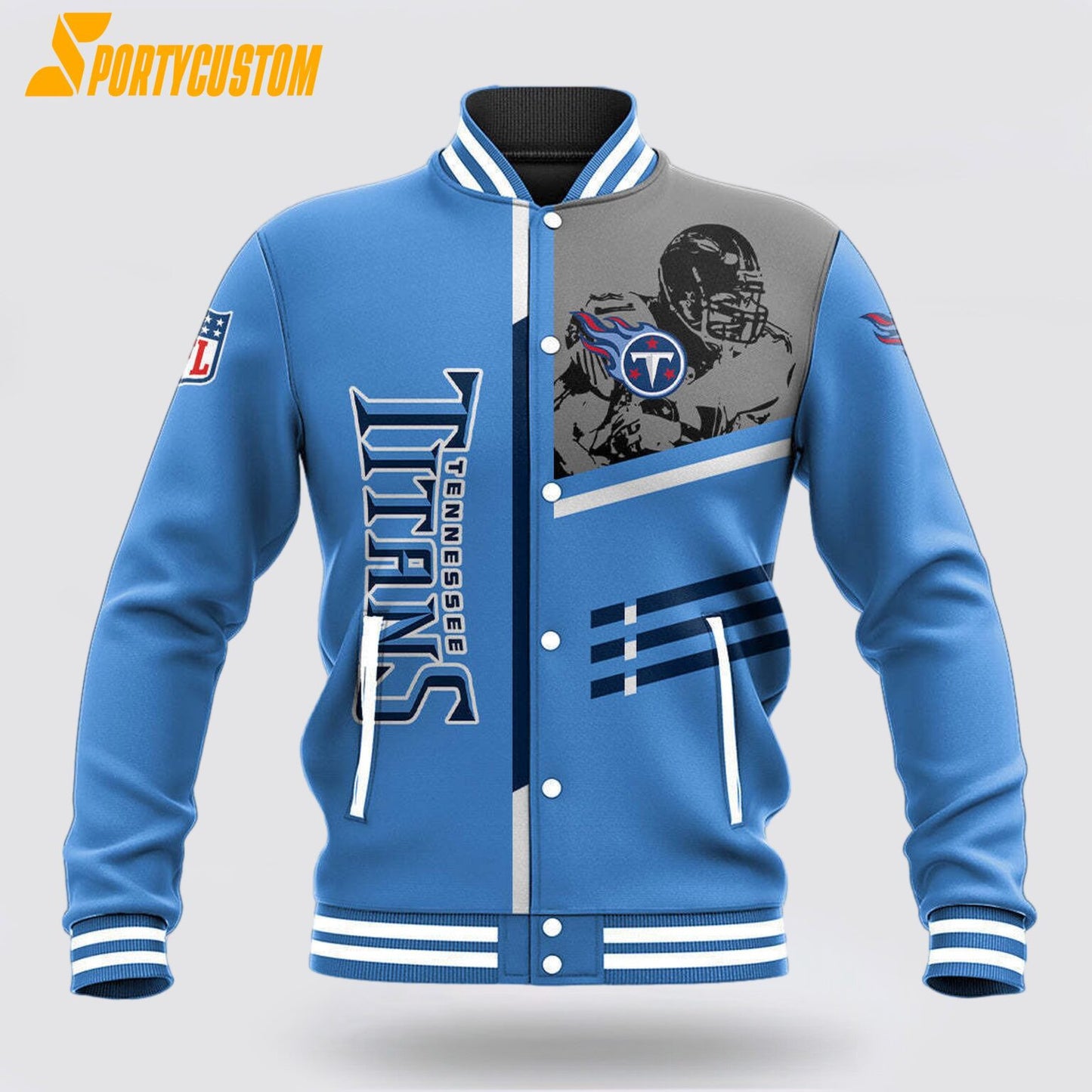 Dallas Cowboys Player Baseball Jacket Varsity Jacket - Blue - All-Over-Printed Jacket