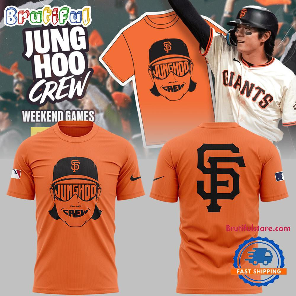 San Francisco Giants MLB 2025 Limited Jung Hoo Crew All Over Printed T-shirt - Orange