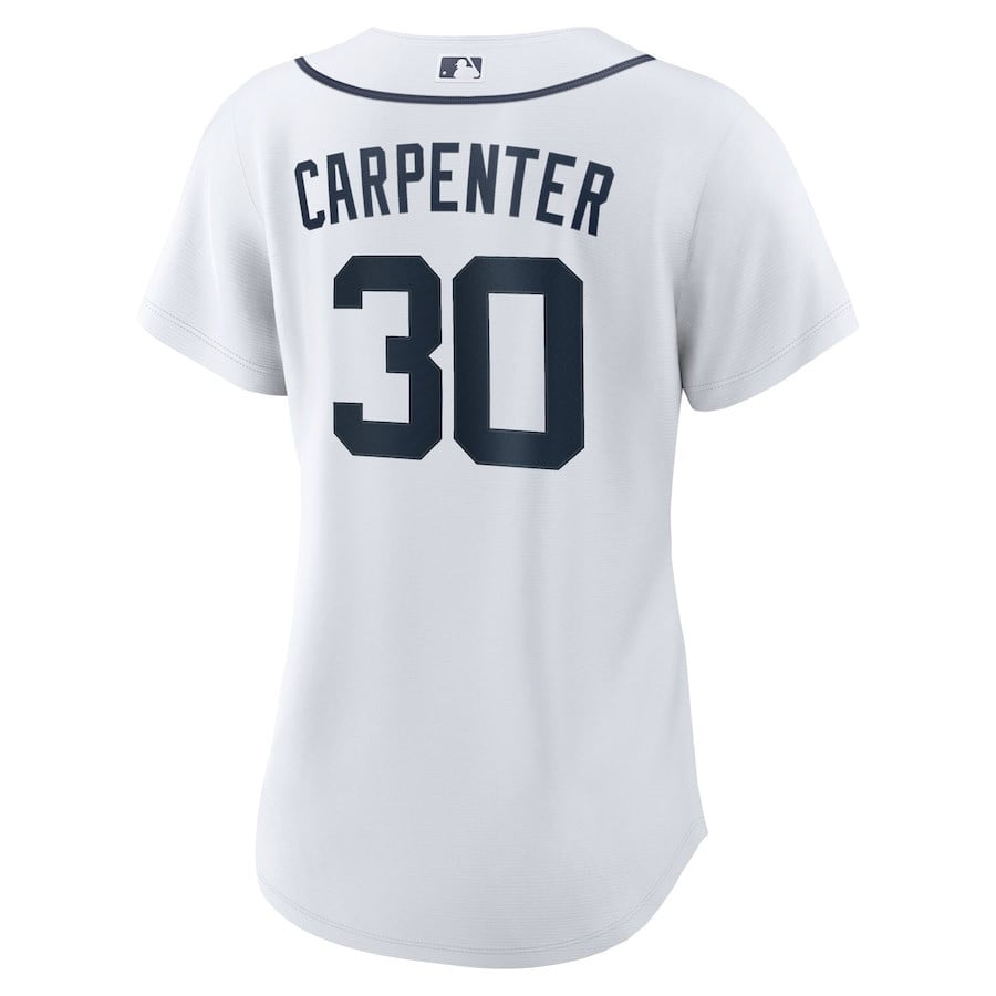 Kerry Carpenter 30 Detroit Tigers Women's Home Jersey - White