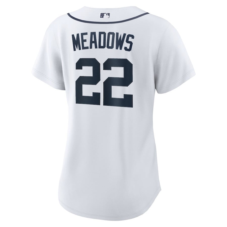 Parker Meadows 22 Detroit Tigers Home Women Jersey - White