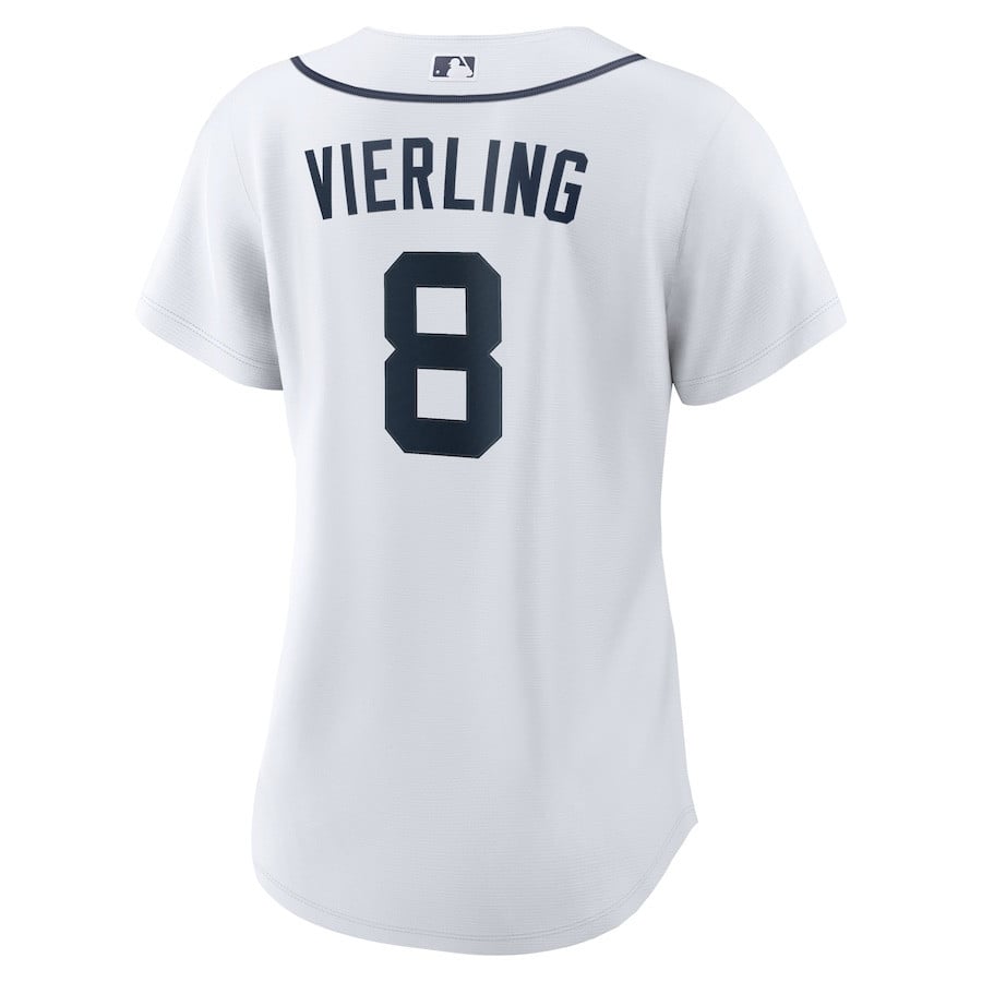 Matt Vierling 8 Detroit Tigers Home Women Jersey - White