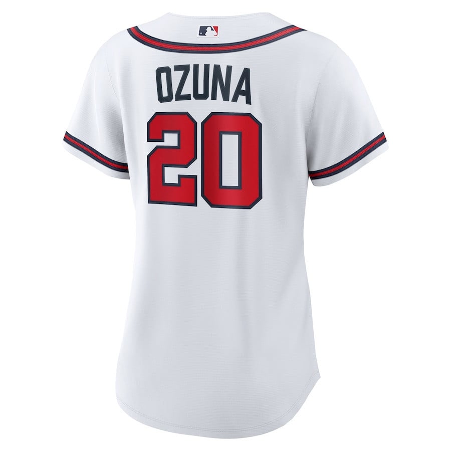 Marcell Ozuna 20 Atlanta Braves Home Women Jersey - White