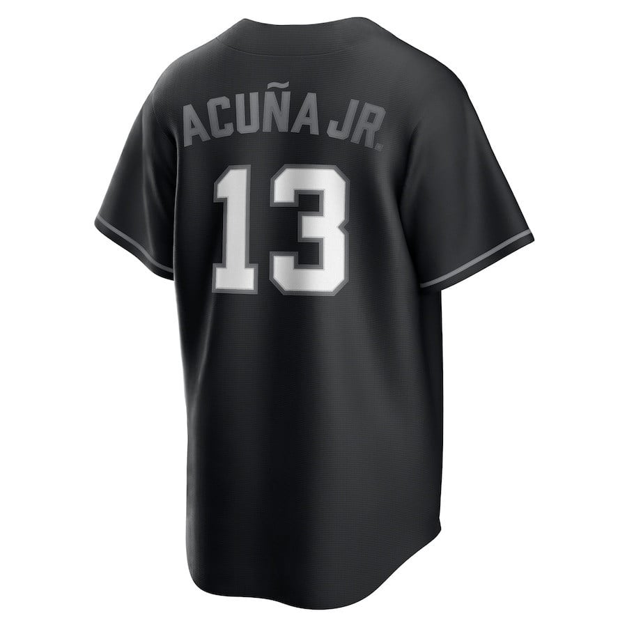 Ronald Acuña Jr. 13 Atlanta Braves Lights Out Men Jersey - Black