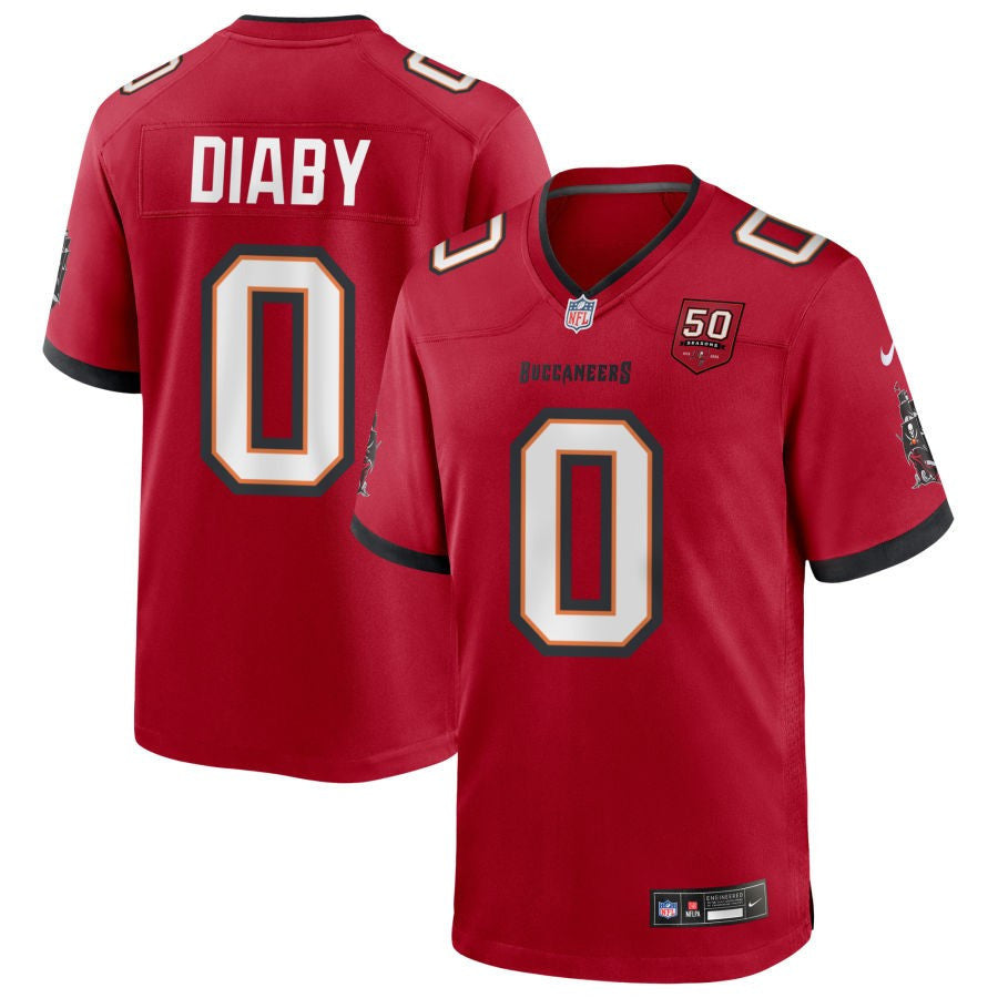 Yaya Diaby 0 Tampa Bay Buccaneers 50th Anniversary Game Men Jersey - Red