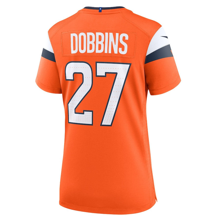 J.K. Dobbins 27 Denver Broncos Women's Team Game Jersey - Orange