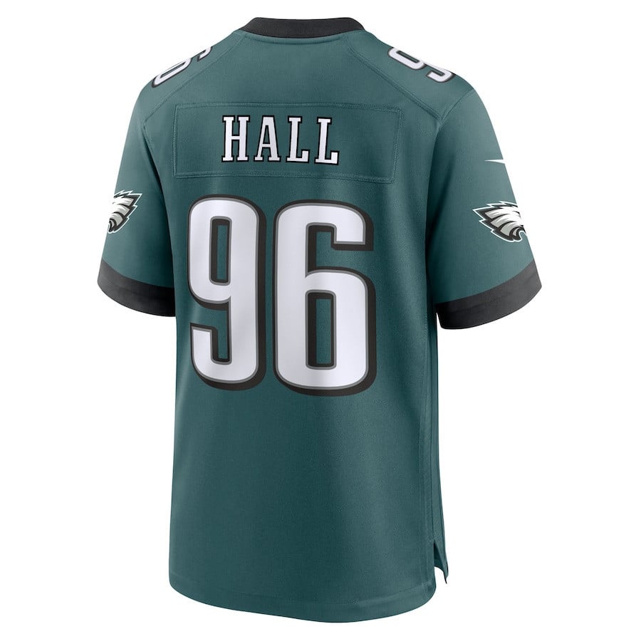 Gabe Hall 96 Philadelphia Eagles Team Game Men Jersey - Midnight Green