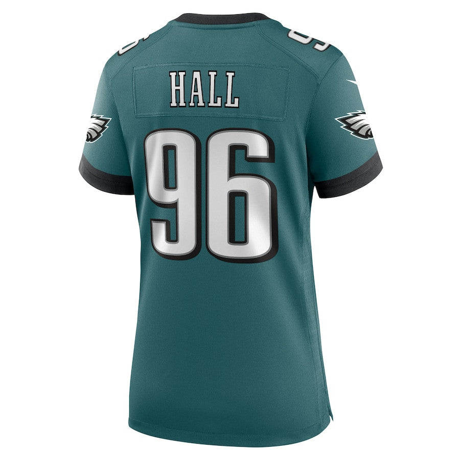 Gabe Hall 96 Philadelphia Eagles Women's Team Game Jersey - Midnight Green
