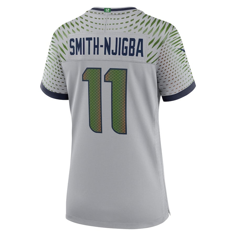 Jaxon Smith-Njigba 11 Seattle Seahawks Women's 2025 Rivalries Collection Game Jersey - Wolf Gray