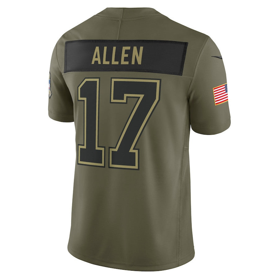 Josh Allen 17 Buffalo Bills 2025 Salute To Service Men Jersey - Olive
