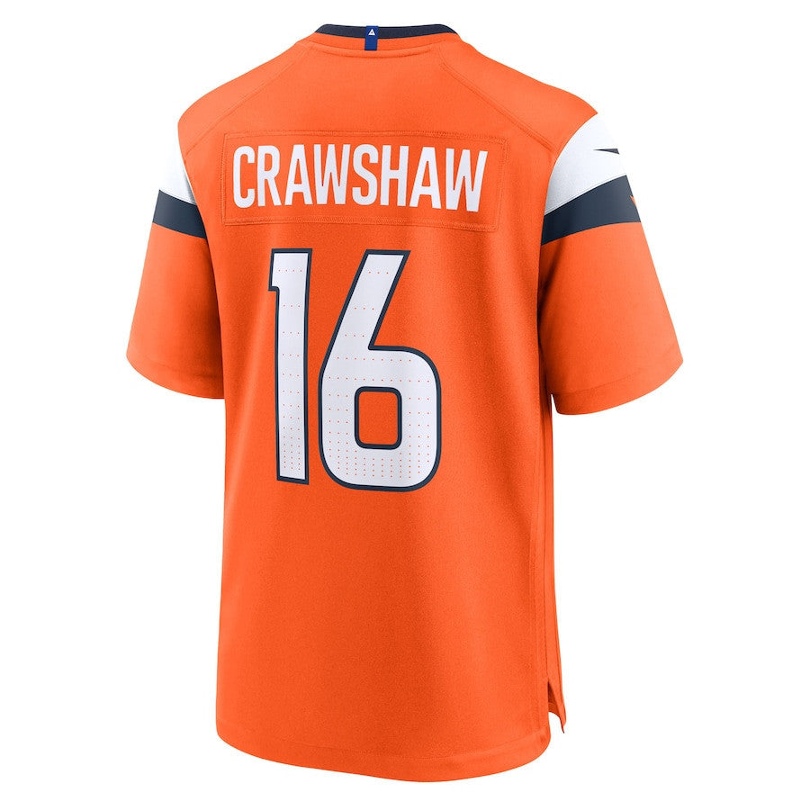 Jeremy Crawshaw 16 Denver Broncos Team Game Men Jersey - Orange