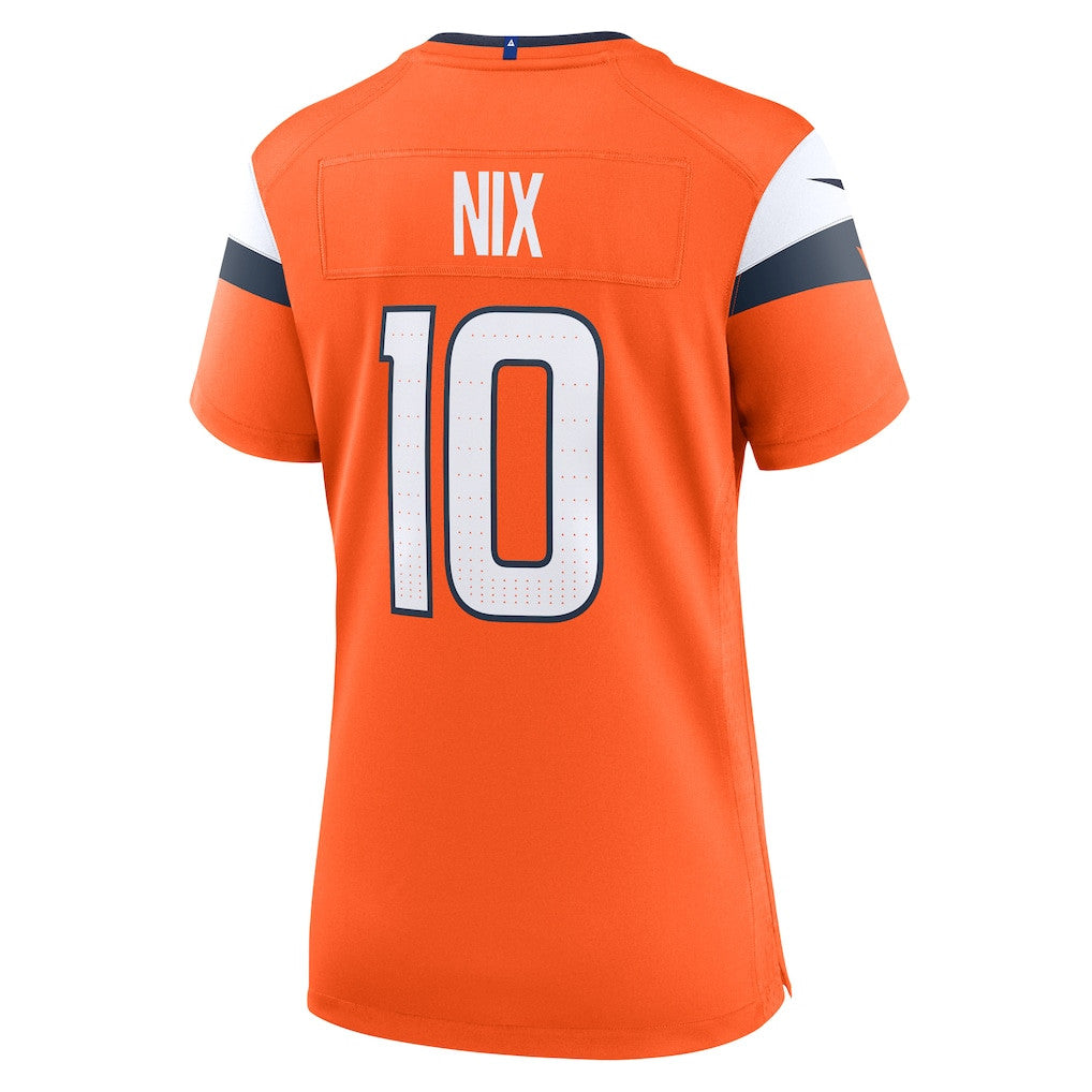 Bo Nix 10 Denver Broncos Women's Game Jersey - Orange