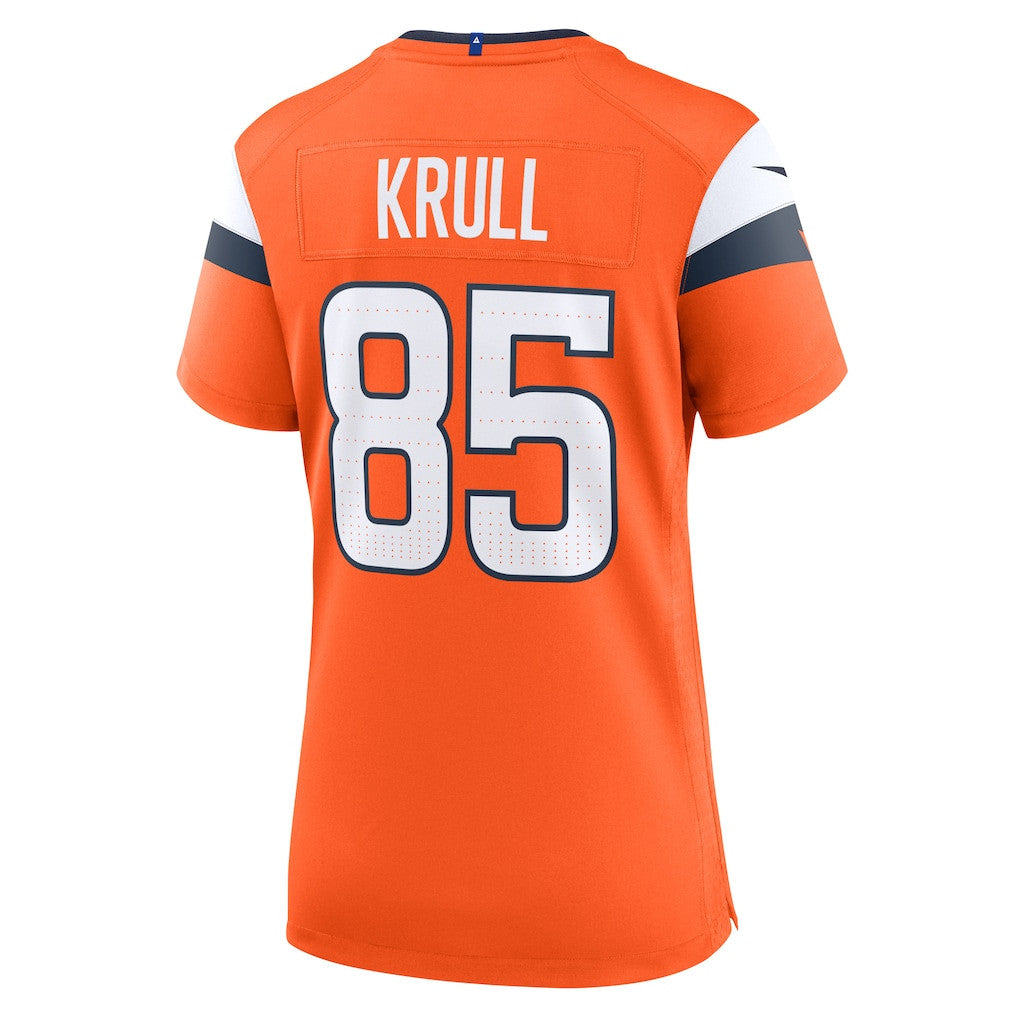 Lucas Krull 85 Denver Broncos Women's Team Game Jersey - Orange