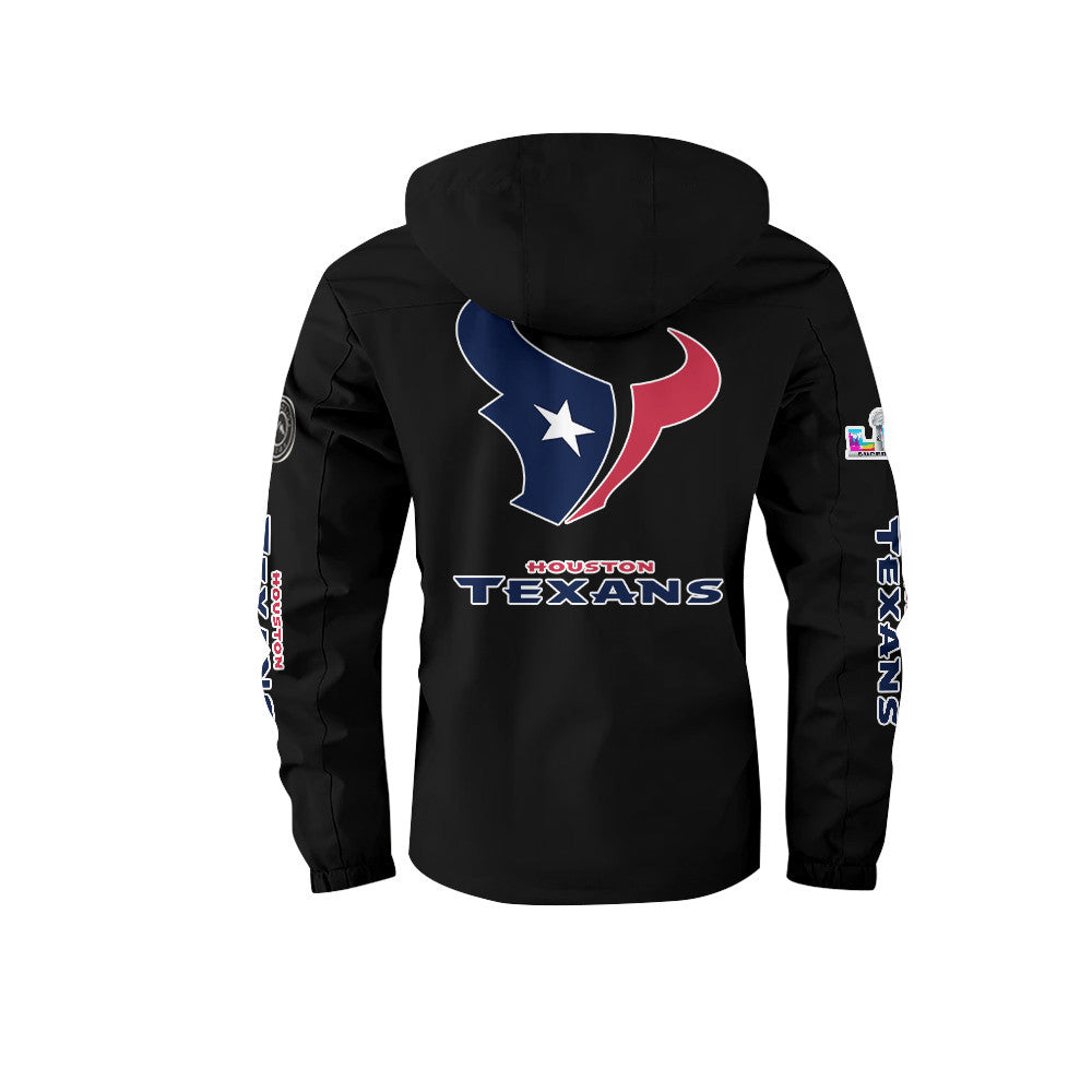 Houston Texans 2026 Super Bowl LX Black Parka Coat – Printed Logos