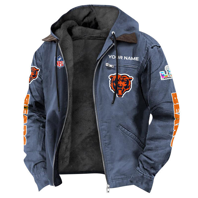 Chicago Bears 2026 Super Bowl LX Custom Name Special Edition Flannel Jacket