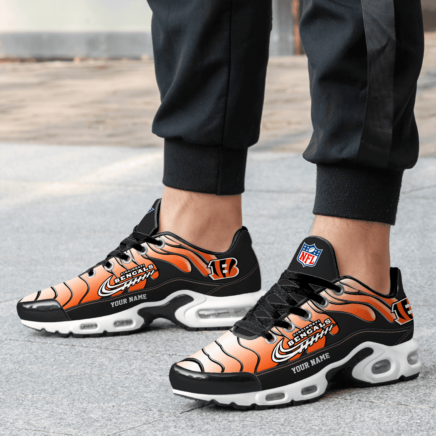 Cincinnati Bengals Ombre Limited Edition Custom Name Air Max Shoes Sneakers For Men And Women