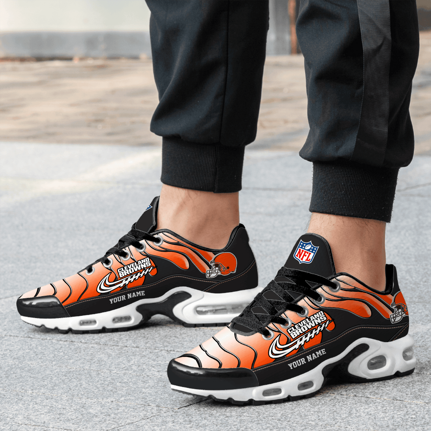 Cleveland Browns Ombre Limited Edition Custom Name Air Max Shoes Sneakers For Men And Women