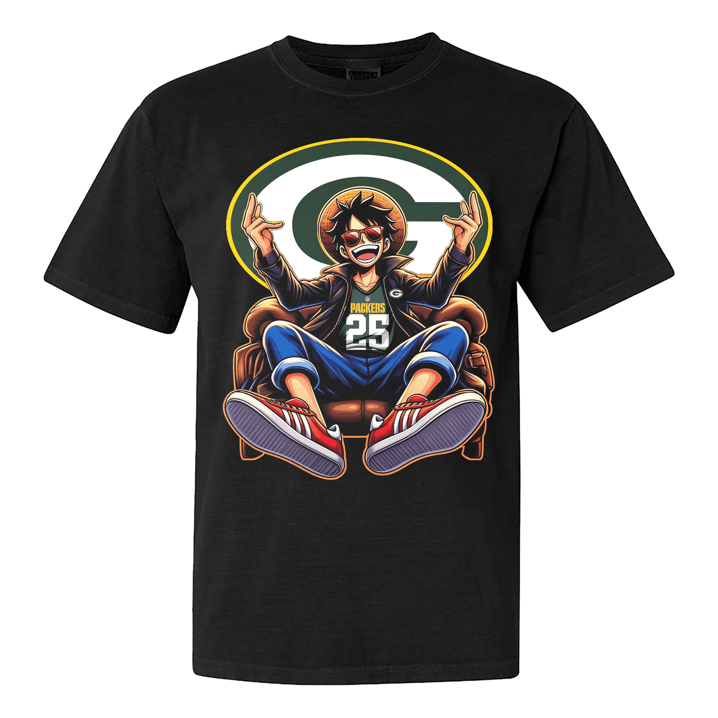 Green Bay Packers Luffy T-shirt - Black