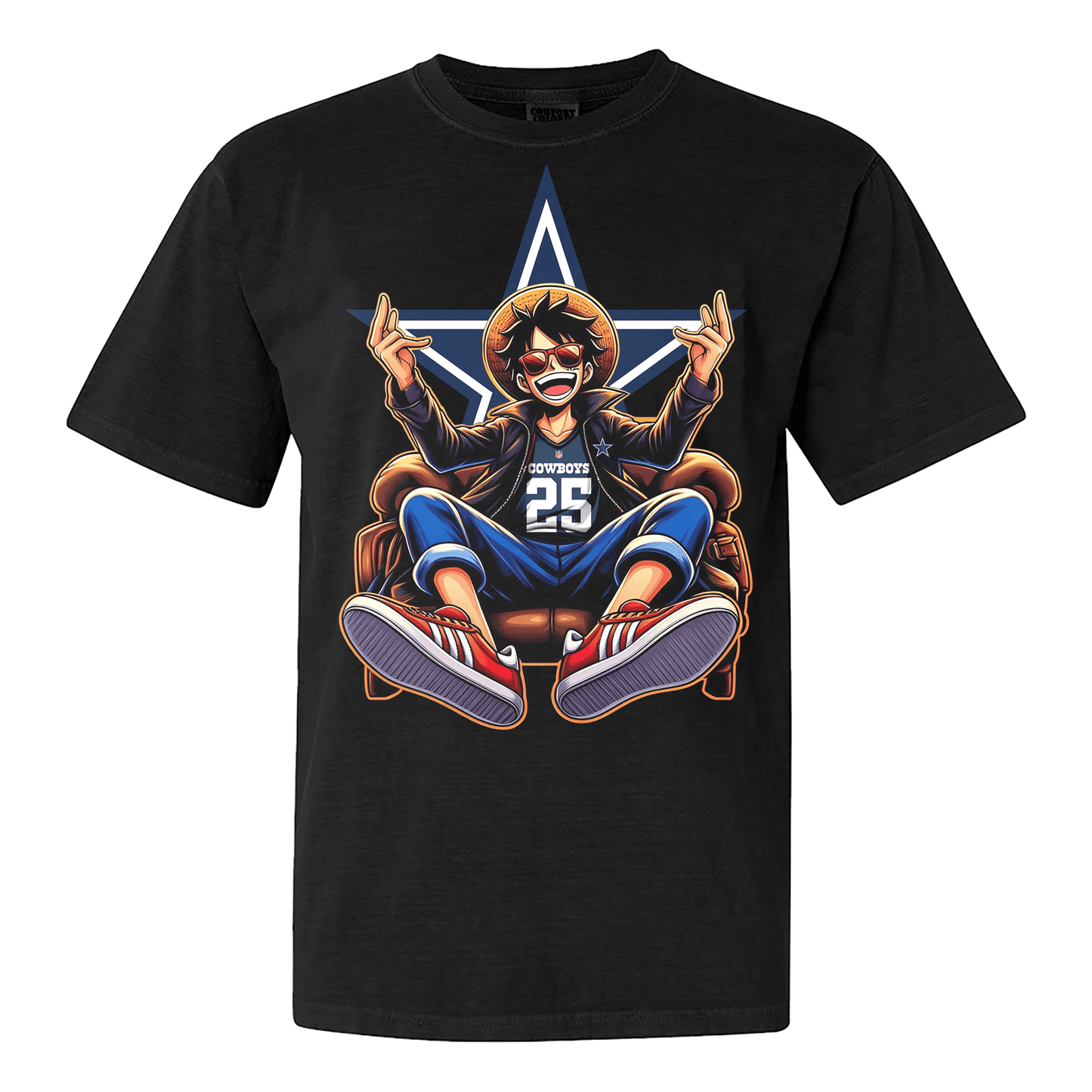 Dallas Cowboys Luffy T-shirt - Black