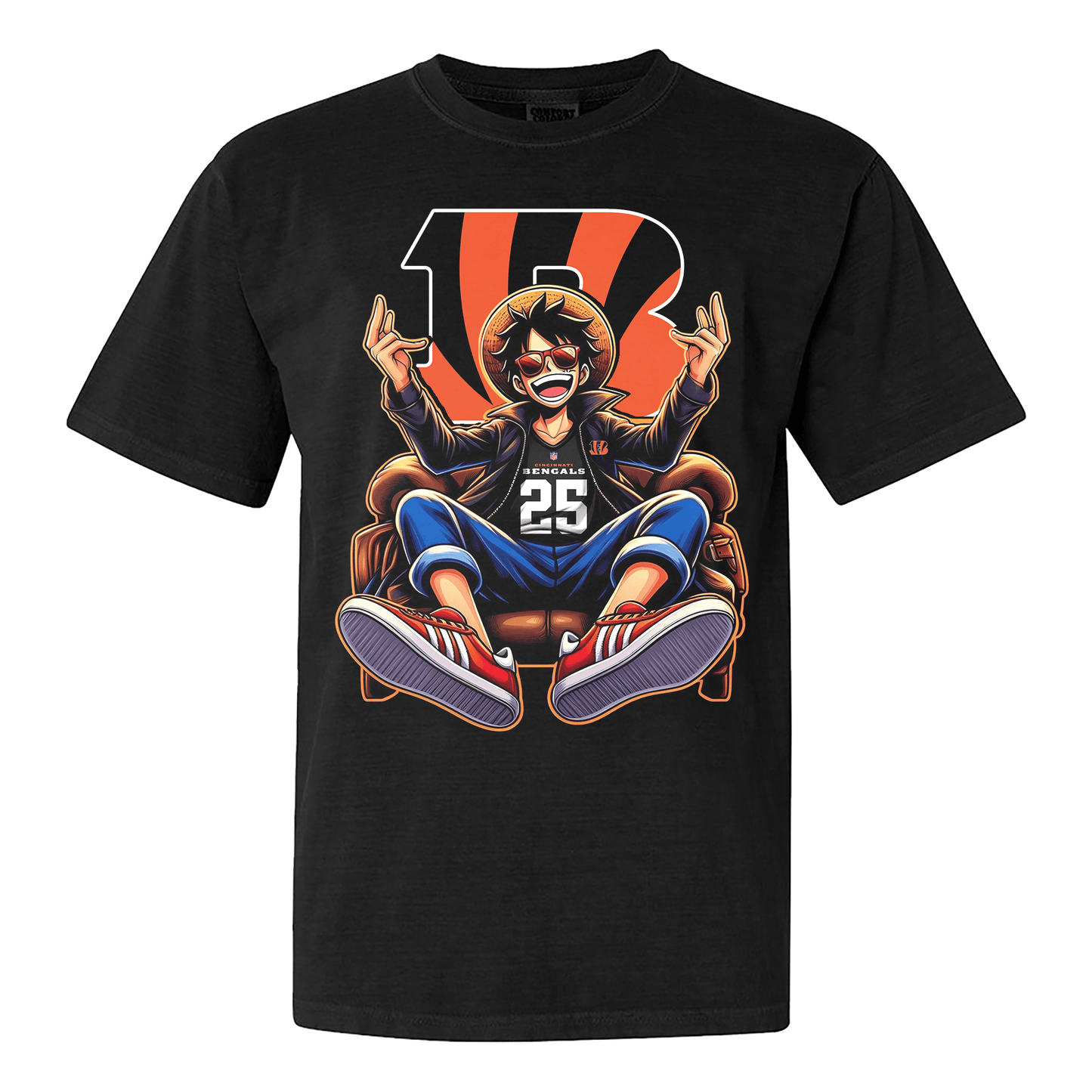 Cincinnati Bengals Luffy T-shirt - Black