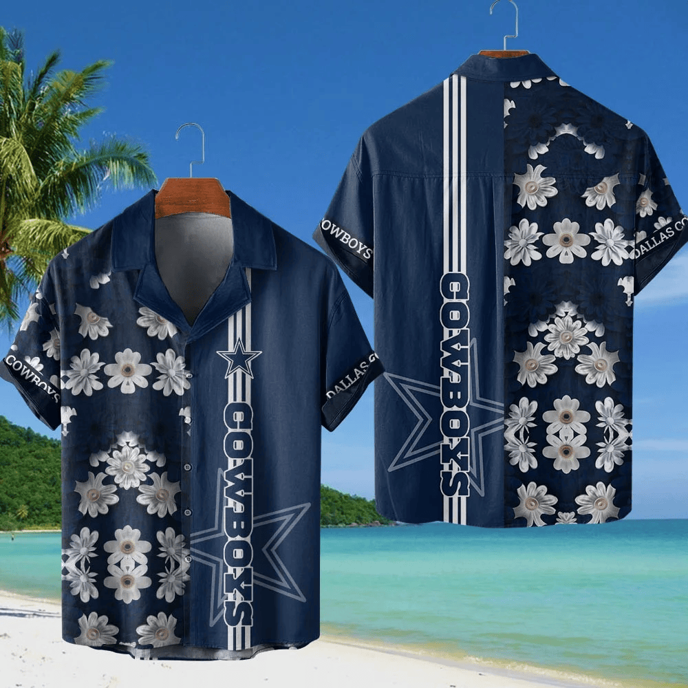 Dallas Cowboys NFL Flower Hawaiian Shirt - Navy