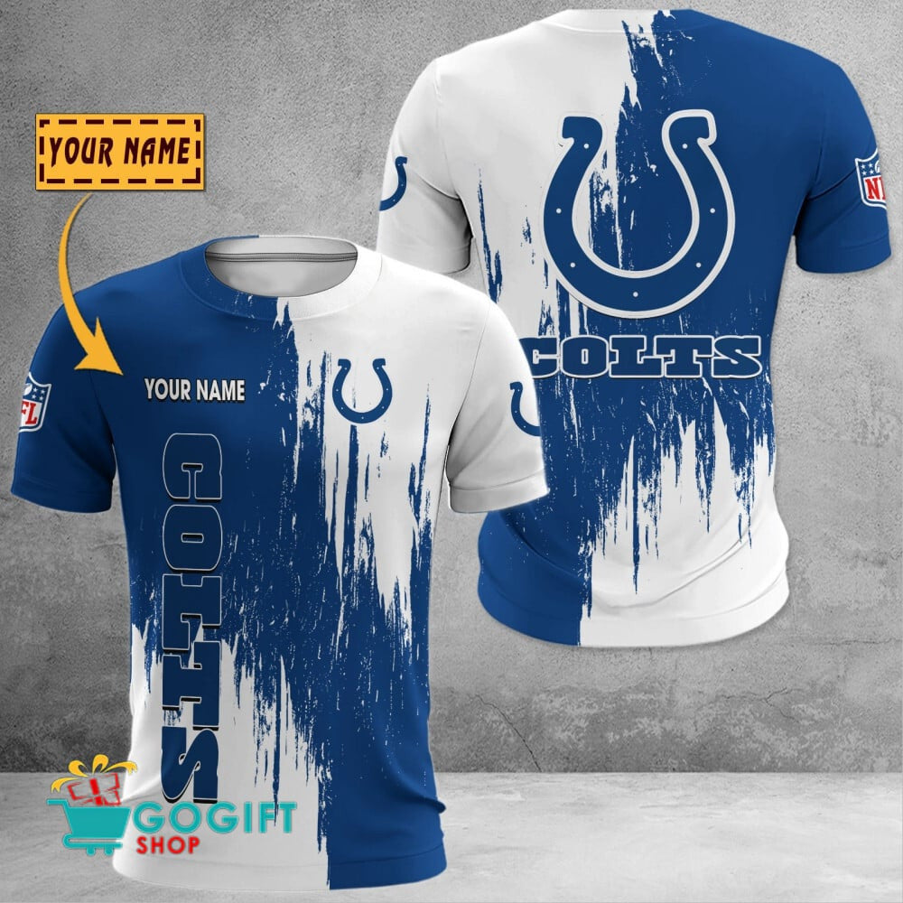 Indianapolis Colts Custom Name Scratched Color All Over Printed T-shirt