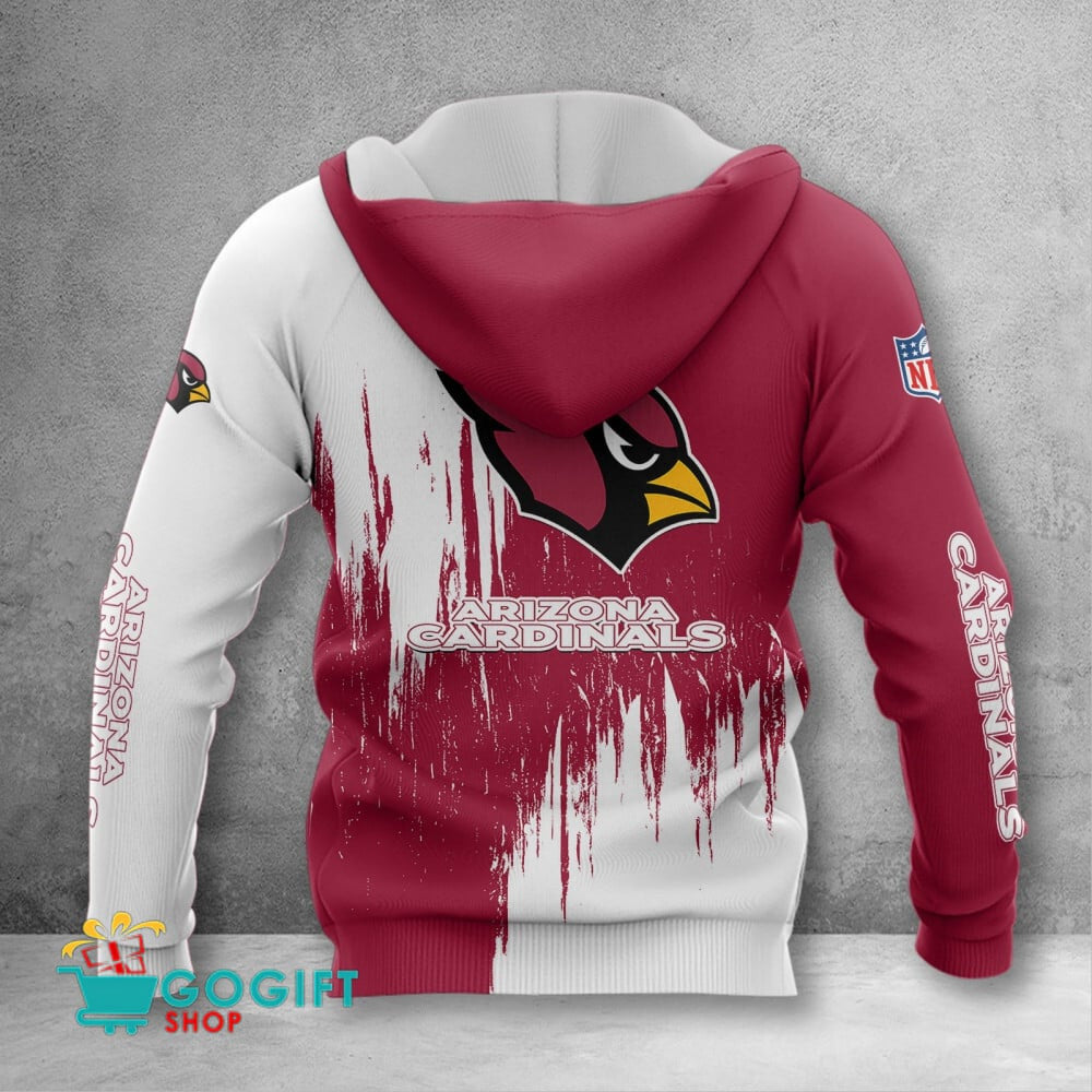 Arizona Cardinals Custom Name Scratched Color 3D Printed Pullover Hoodie