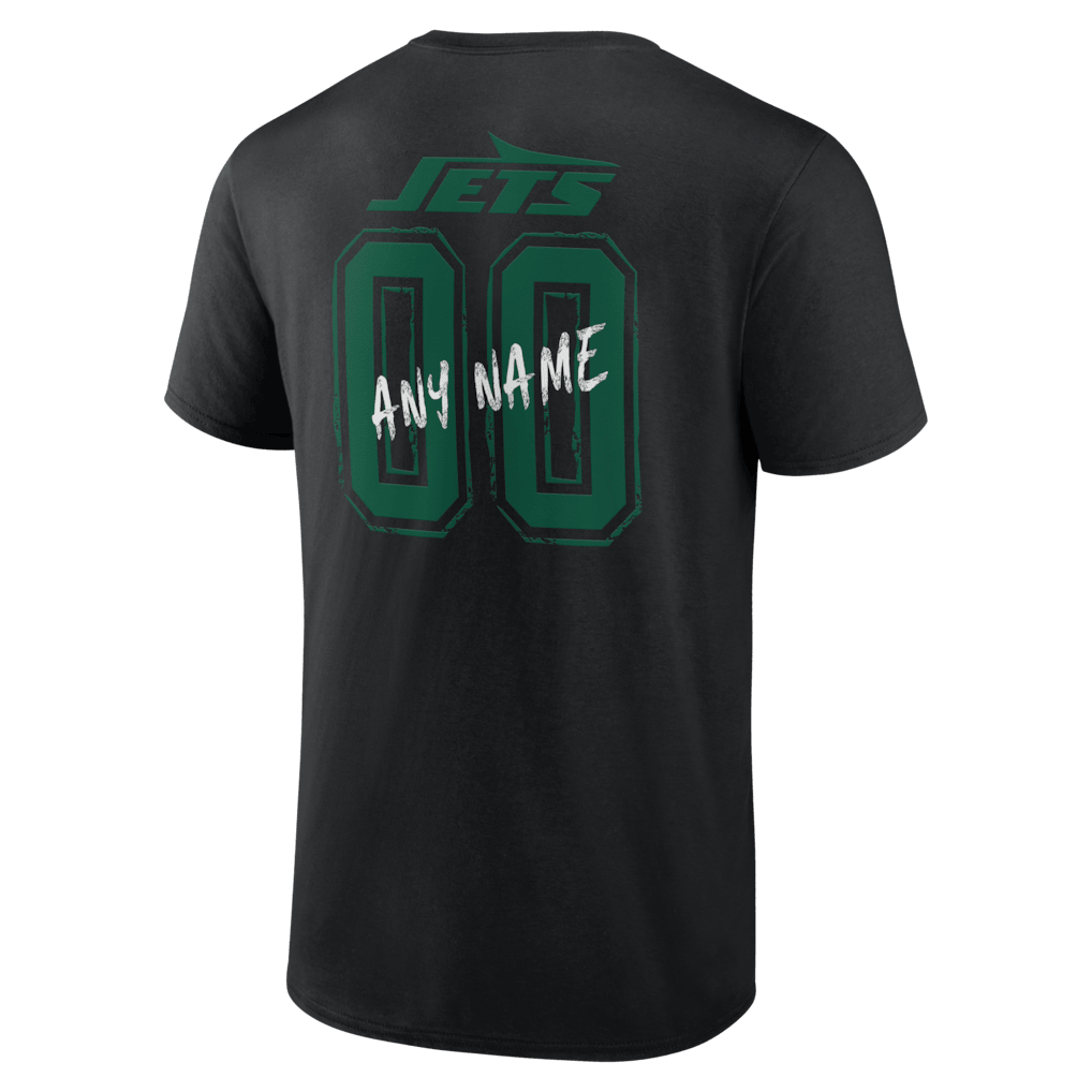 New York Jets Hustle Custom Name & Number T-Shirt - Black