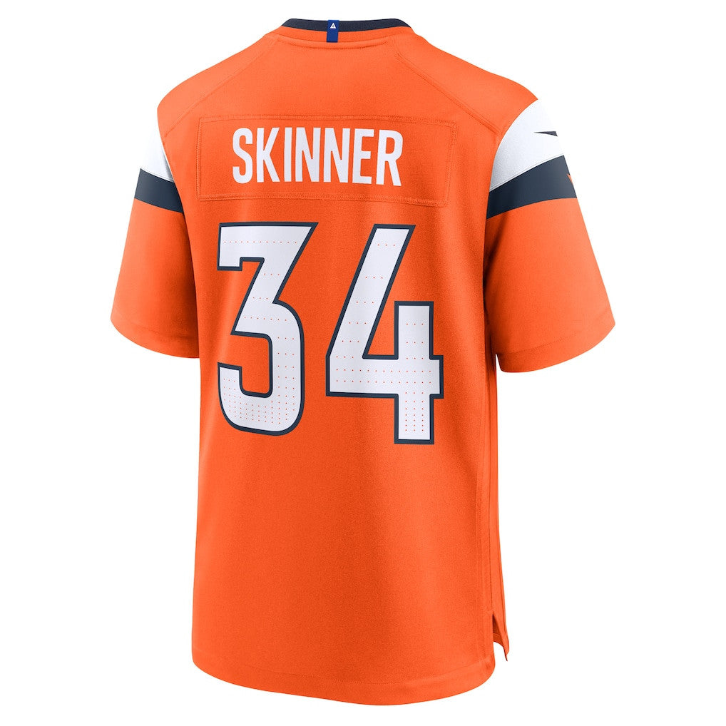 JL Skinner 34 Denver Broncos 2026 Super Bowl LX - Orange Team Game Jersey