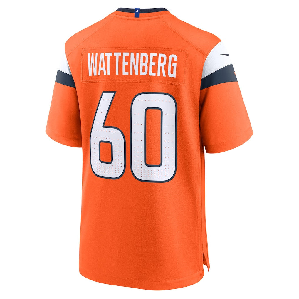 Luke Wattenberg 60 Denver Broncos 2026 Super Bowl LX - Orange Team Game Jersey