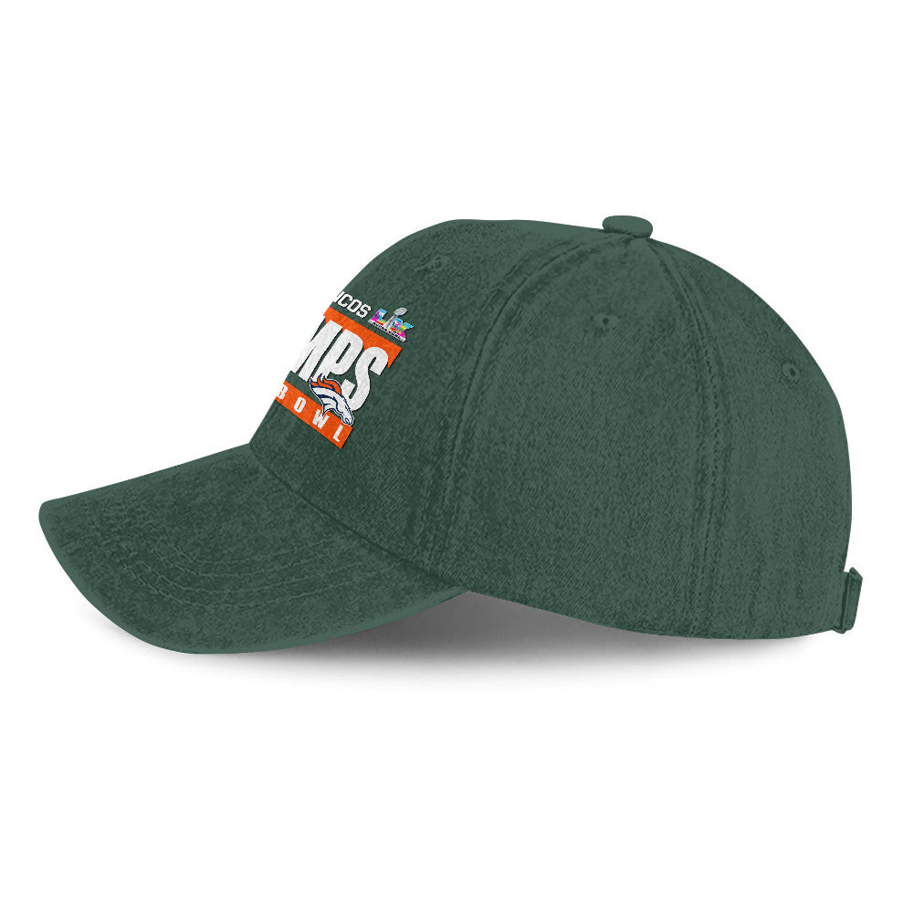 Denver Broncos Super Bowl LX Champs 25/26 Washed Cap – Printed Graphic - Green